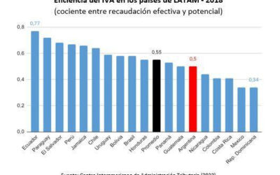 Argentina se ubica entre los seis países con peor eficiencia del IVA de Latinoamérica