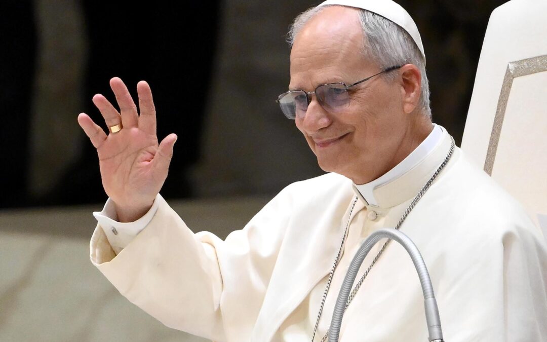León XIV visitó la Curia General de los agustinos en Roma