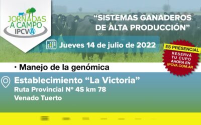 “Sistemas ganaderos de alta producción” :14 de julio: nueva jornada a campo del IPCVA en Venado Tuerto
