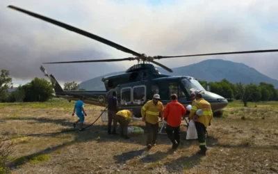 Incendios en el Parque Nacional Huapi: Larsen destacó que «no hay vidas ni viviendas en riesgo»