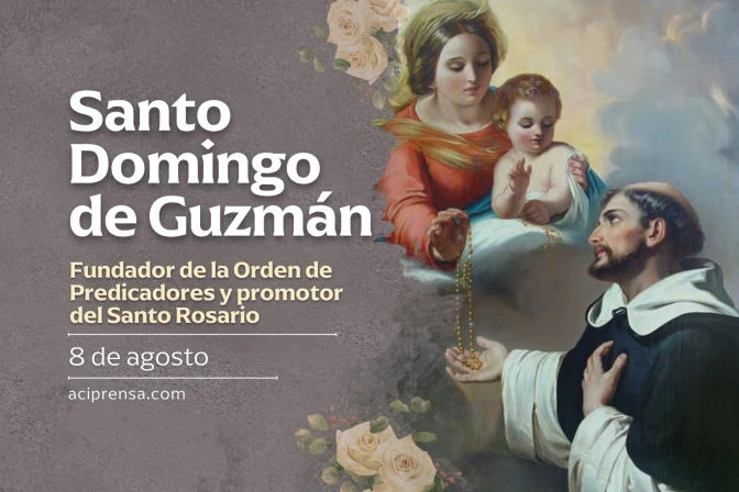 Hoy celebramos a Santo Domingo de Guzmán, quien recibió el Rosario de manos de la Virgen María