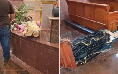 “Un sacrilegio”: Vandalizan iglesia y destruyen imágenes de Cristo y la Virgen en Michoacán, México