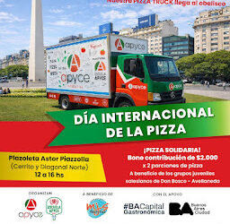 APYCE celebró el Día Internacional de la Pizza con una degustación frente al Obelisco