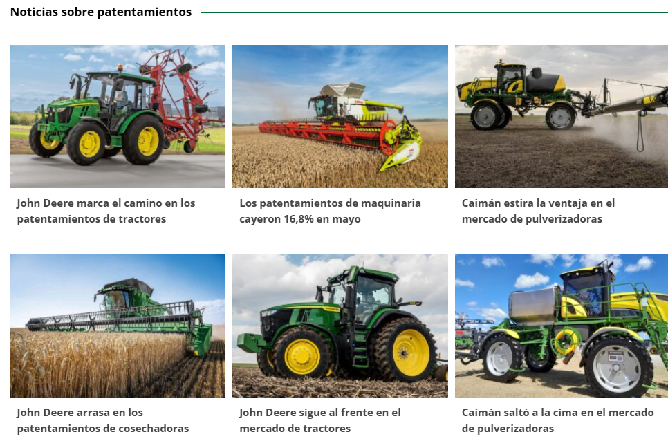 Fuerte caída en mayo: los patentamientos de maquinaria agrícola retrocedieron 16,8% y frenaron la recuperación