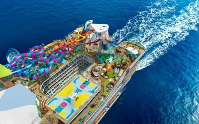 El barco más grande del mundo desembarca en el Mediterráneo con parque acuático, tirolina sobre el mar y pista de hielo El barco más grande del mundo desembarca en el Mediterráneo con parque acuático, tirolina sobre el mar y pista de hielo
