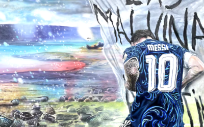 Una pintura convierte a Messi en símbolo del reclamo argentino por Malvinas Una pintura convierte a Messi en símbolo del reclamo argentino por Malvinas