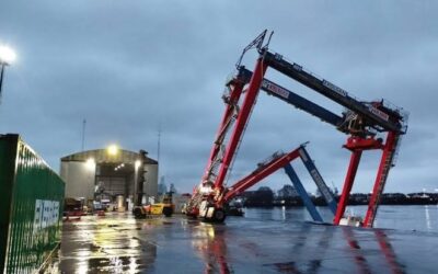 Temporal: derrumbe parcial en un sector del muelle de Exolgan en Dock Sud