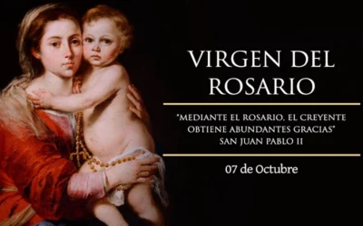 Hoy 7 de octubre celebramos la Fiesta de la Virgen del Rosario y también la victoria del rezo del rosario