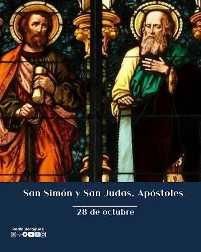 Hoy 28 de octubre celebramos a los Santos  Simon y Judas Tadeo